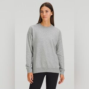 Athleta Gray Long Sleeve Crewneck Sweatshirt Size Medium Tencel Cotton Blend